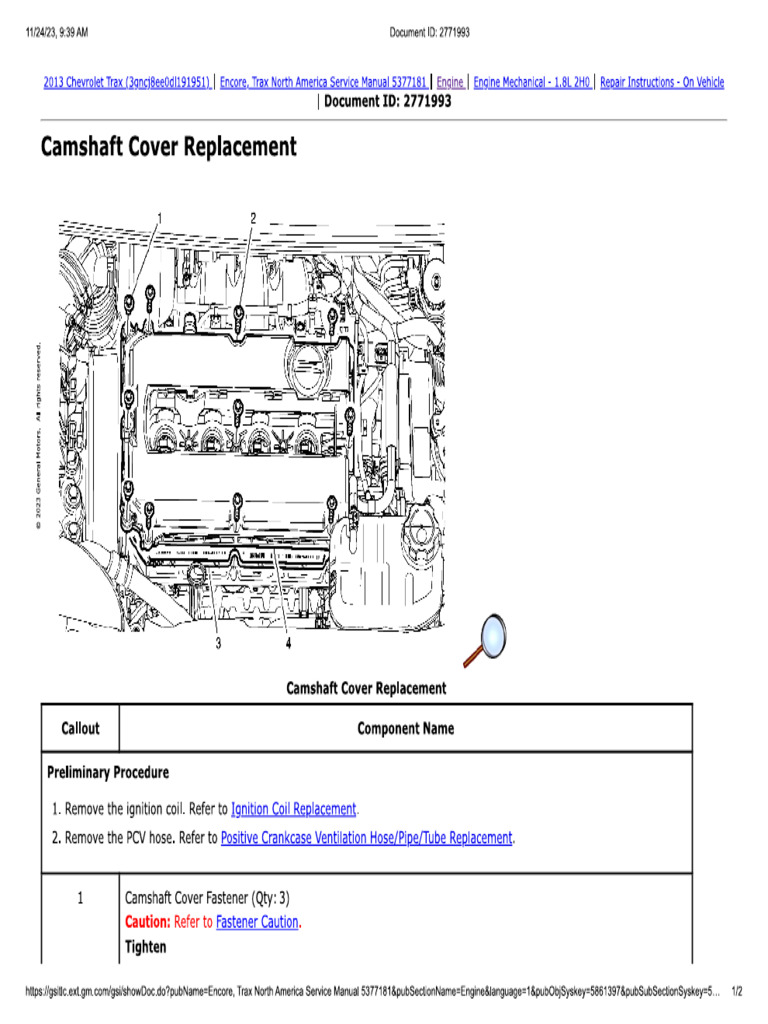 Camshaft Cover Replacement | PDF | Technology & Engineering