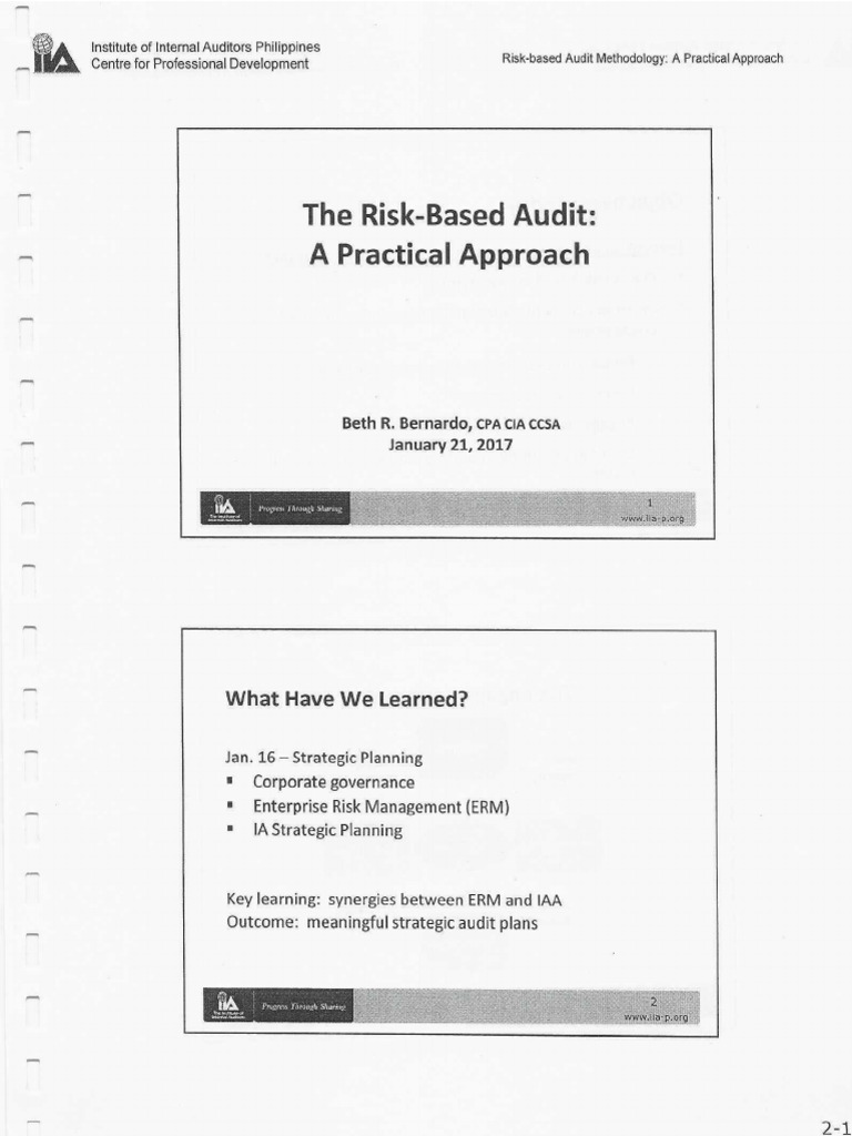 (Part 2) Risk-Based Audit Methodlogy - A Pratical Approach - 0001 | PDF