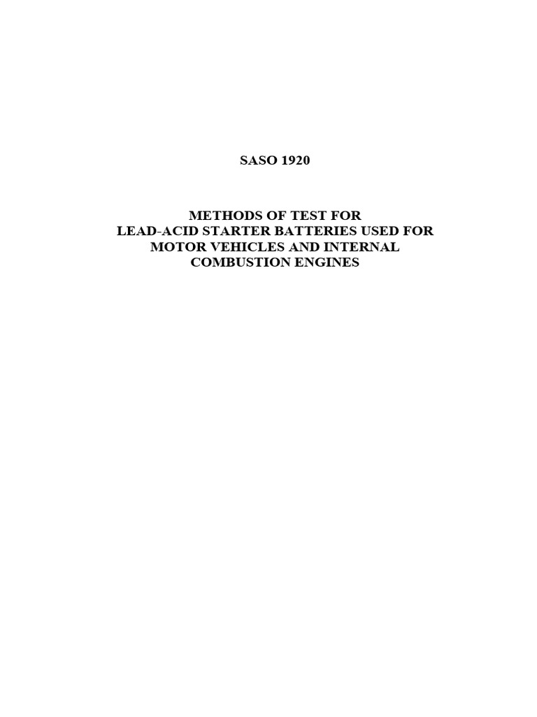 Lead-Acid Battery Testing Methods | PDF | Electrical Engineering ...