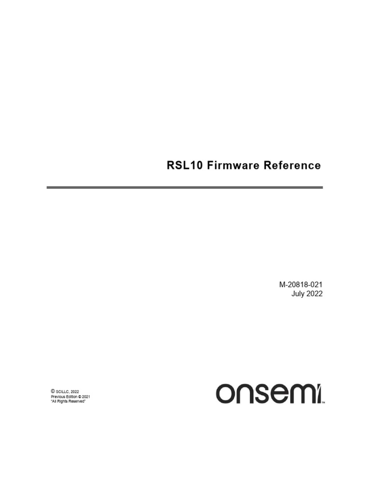 RSL10 Firmware Reference Guide | PDF | Latency (Engineering) | Network ...