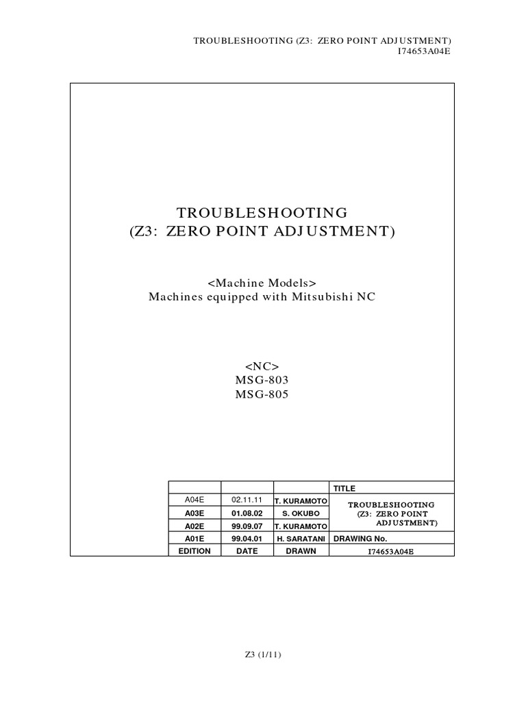 Zero Point Adjustment Troubleshooting Guide | PDF | Computing ...