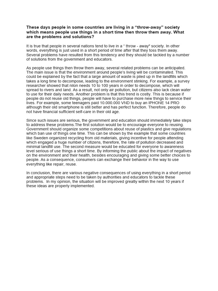 Unit 30 Problem - Solution | PDF | Reuse | Pollution