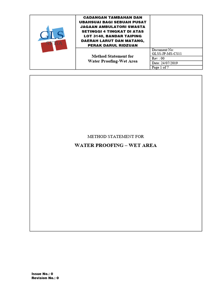 Method Statement for Waterproofing | PDF | Personal Protective ...