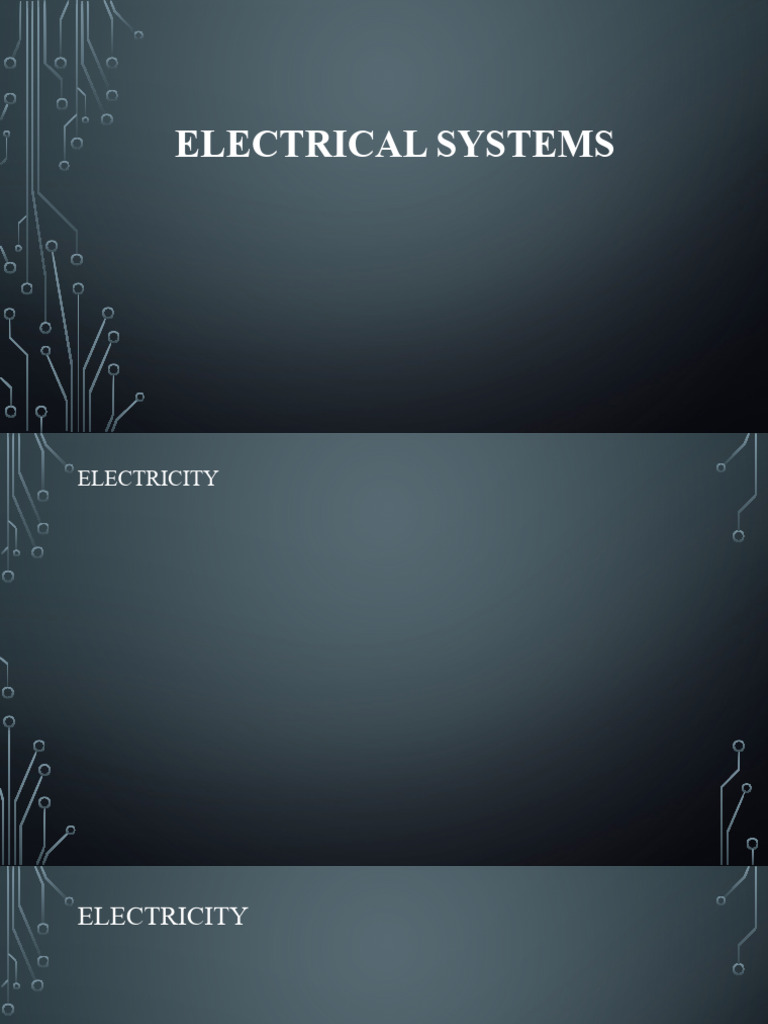 Electrical Systems Pdf Electric Current Voltage
