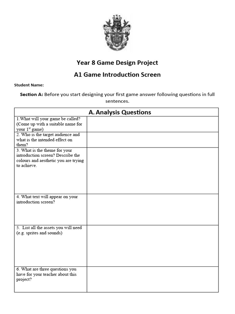 A1 project game analysis pdf