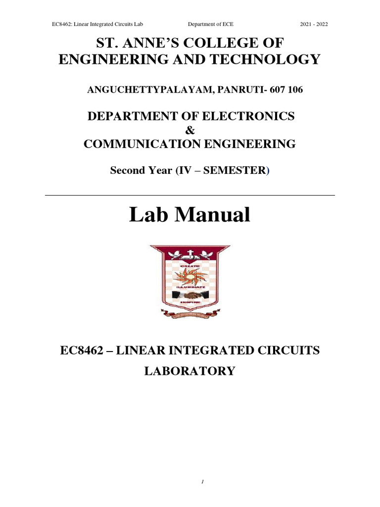 Ec8462-Linear Integrated Circuits Lab-1430566332-Ec 8462 Lic Lab Manual ...