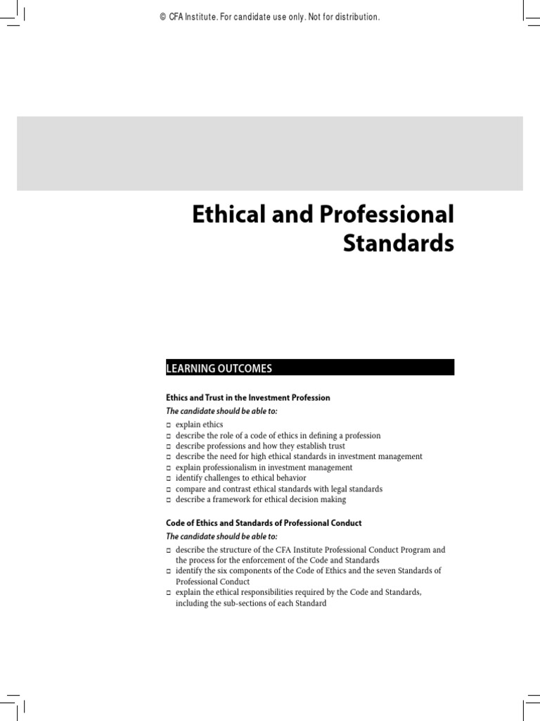 Ethics and Professional Standards | Download Free PDF | Regulatory ...