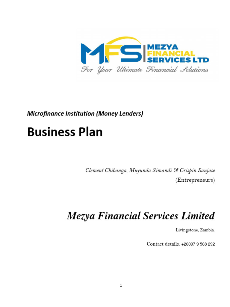 Mezya Financial Services Business Plan | PDF | Expense | Depreciation