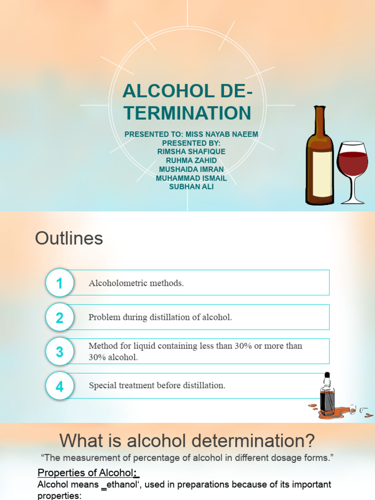Alcohol Determination Methods Overview | PDF | Distillation | Gas ...