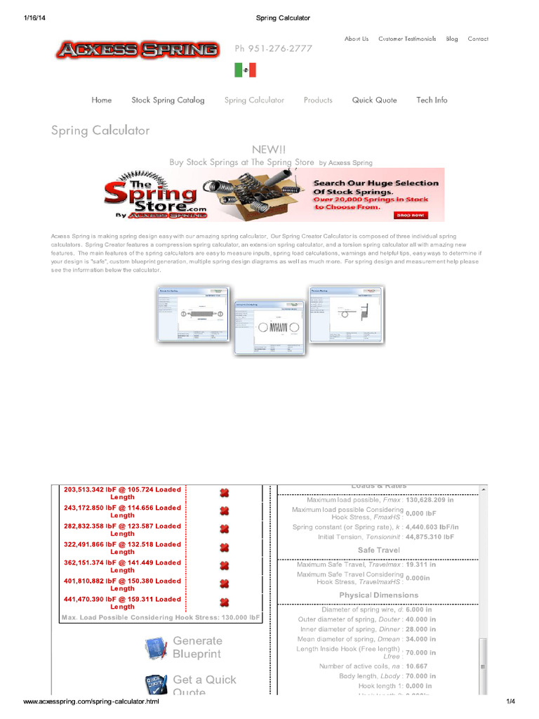 Spring Calculator | PDF