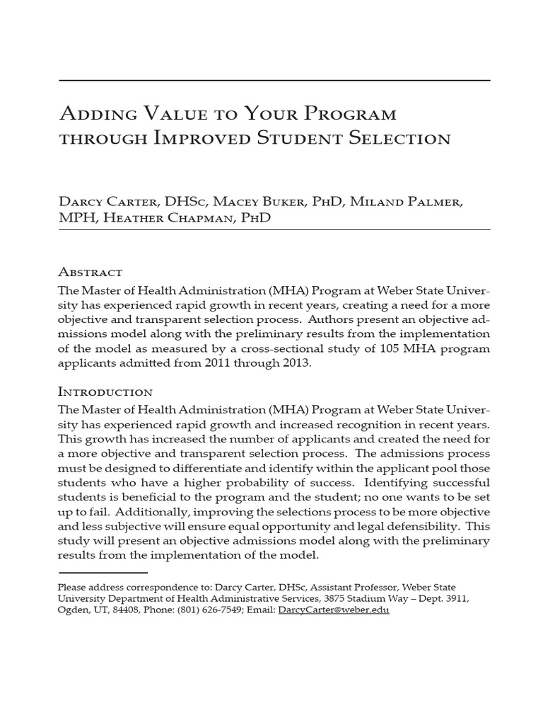 Adding Value To Your Program T | PDF | Graduate Record Examinations ...