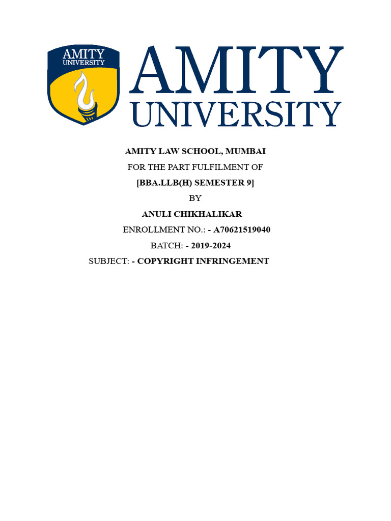 Ipr Assignment Copyright Infringement Download Free Pdf Copyright