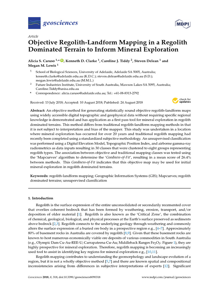 Objective Regolith Mapping for Mineral Exploration | PDF | Sediment ...
