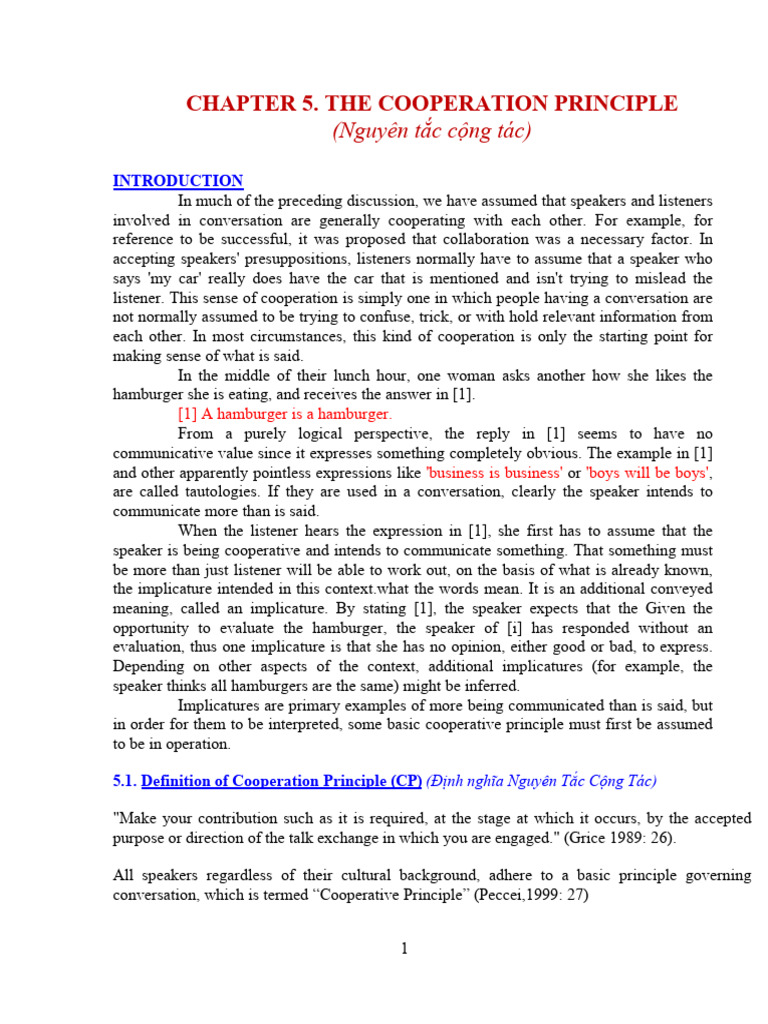 CHAPTER 5. The Cooperation Principle | PDF | Semiotics