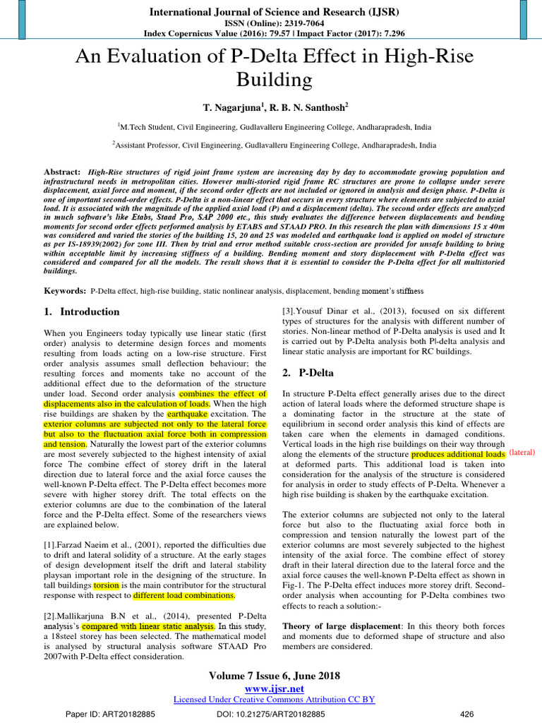 Evaluating P-Delta Effects in High-Rises | PDF | Bending | Structural Load