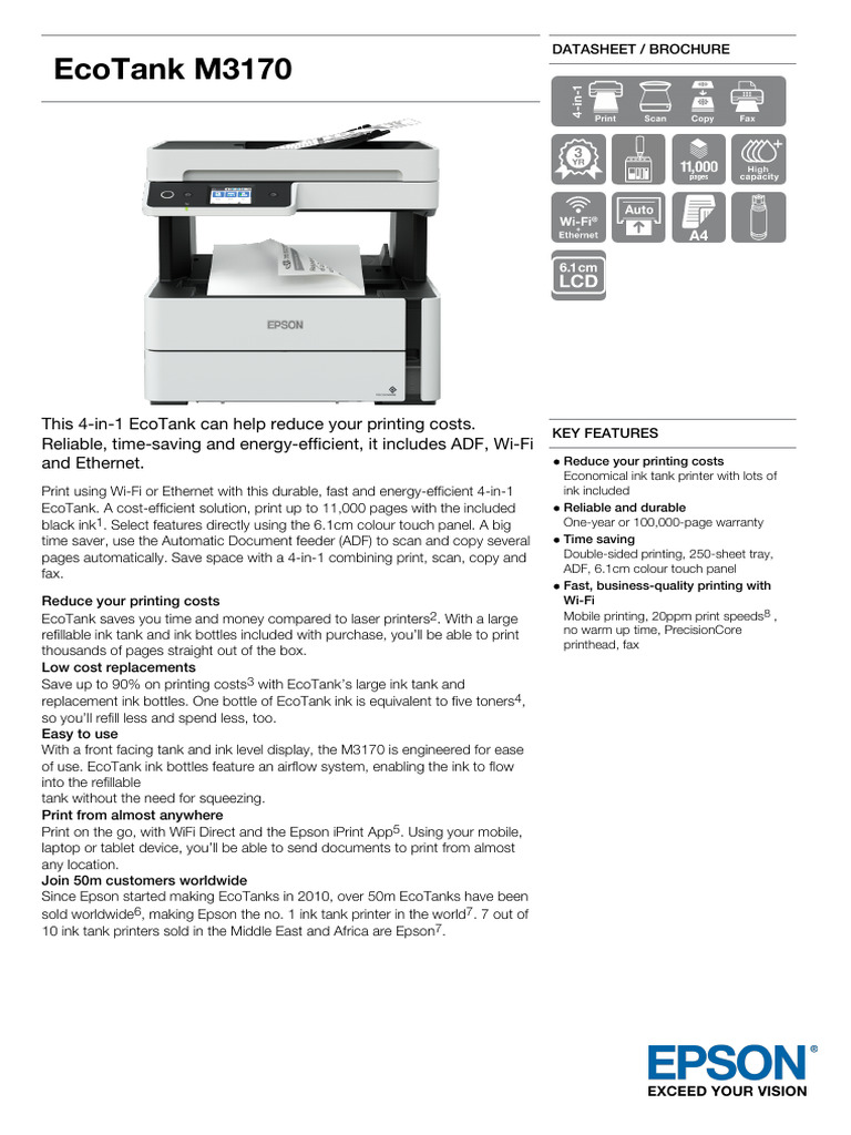 EPSON 4-In-1 M3170 | PDF | Image Scanner | Microsoft Windows