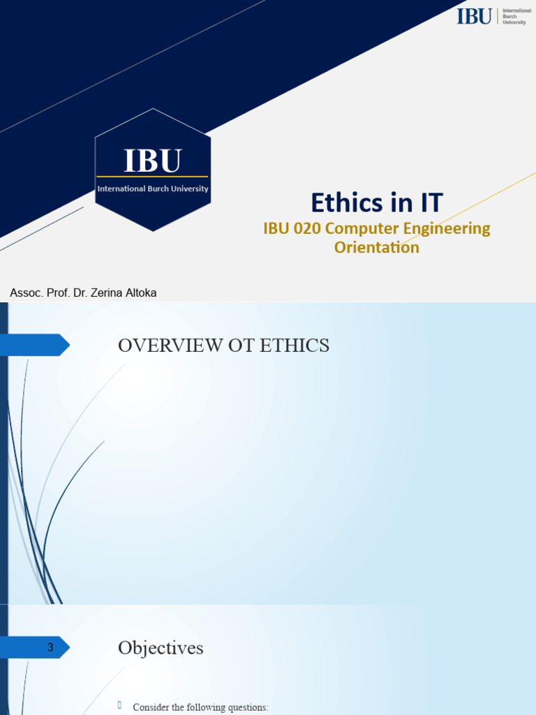 Ethics in IT: IBU 020 Computer Engineering Orientation | PDF | Software ...