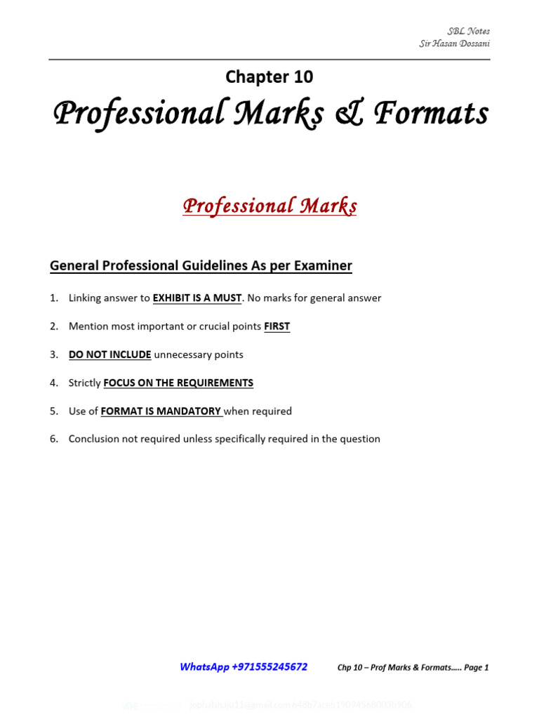 SBL Professional Marks & Formats Guide | PDF | Business