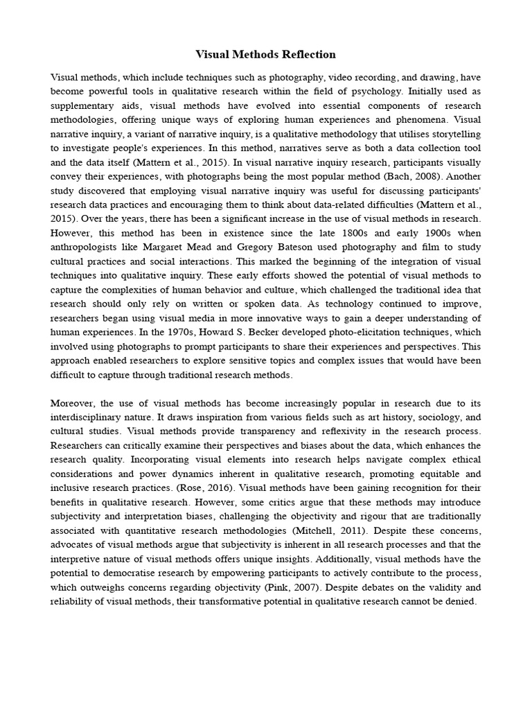 Visual Methods in Qualitative Research | PDF | Psychology | Qualitative ...