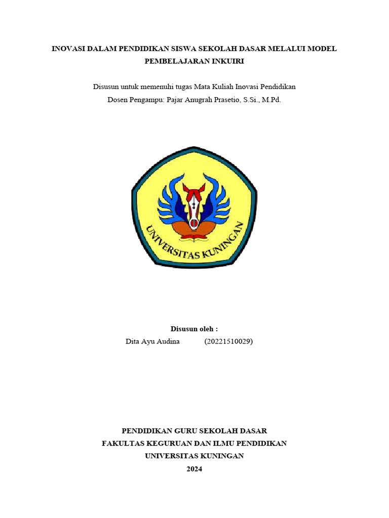 Tugas Inovasi Pendidikan - Dita Ayu Audina - PGSD 2C | PDF | Karier ...