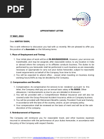 Wipro Offer Letter