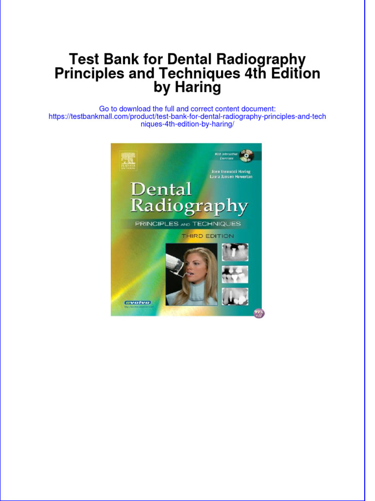 Full Download PDF of Test Bank For Dental Radiography Principles and
