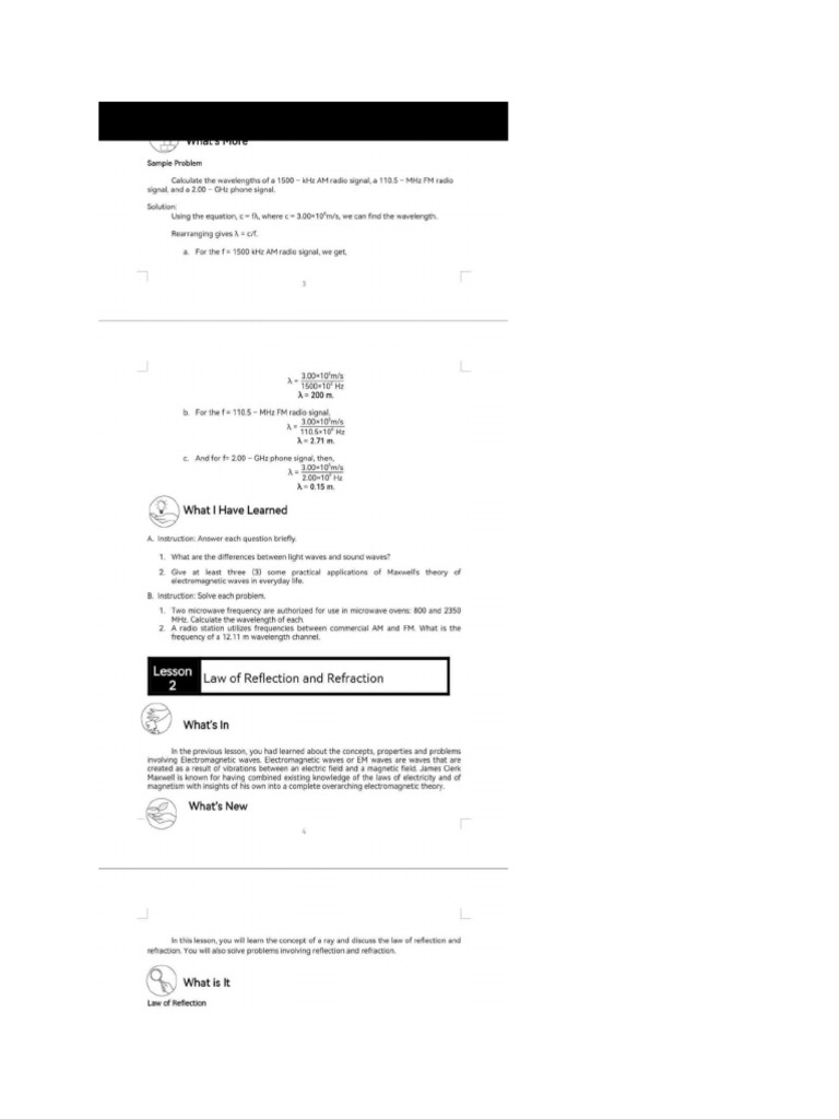 Law of Refraction and Reflection | PDF
