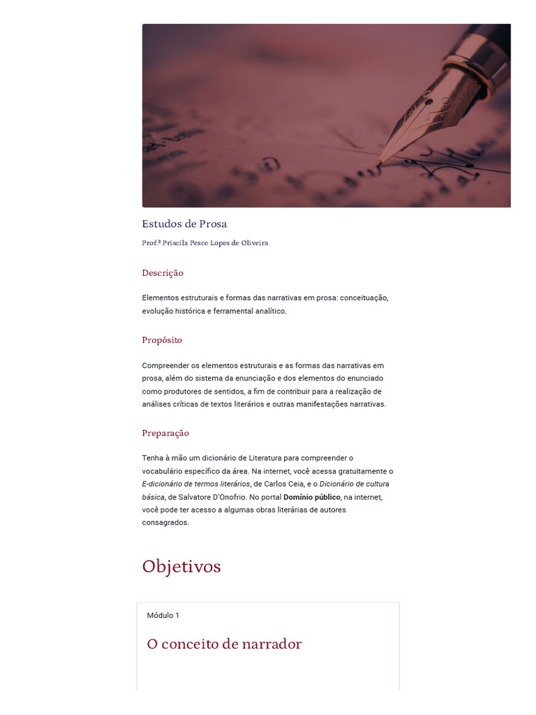 Estudos de Prosa | PDF | Narrativa | Tempo