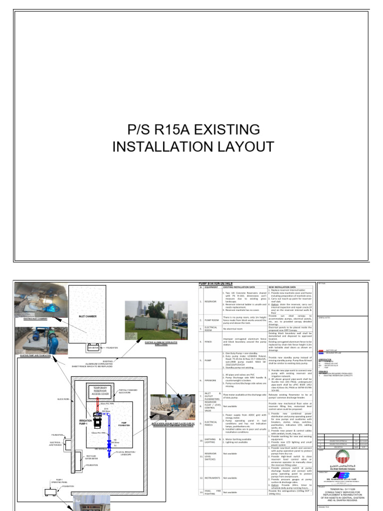 Pump Station R15A Installation Layout | PDF | Pump | Pipe (Fluid ...