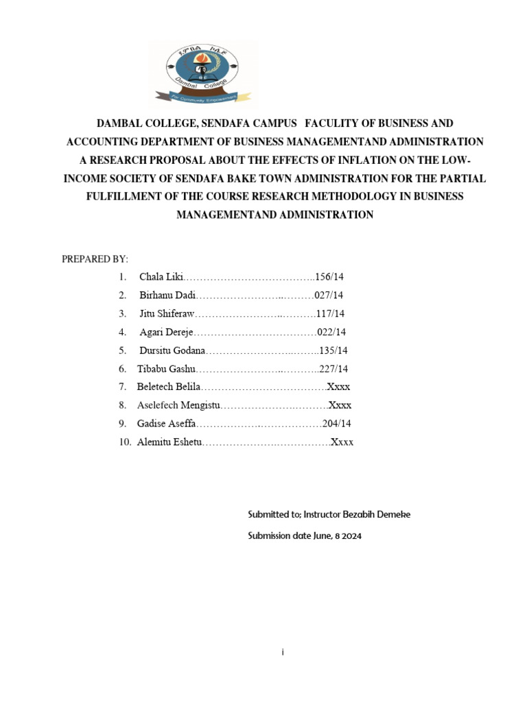 Research Proposal Pdf Sampling Statistics Inflation
