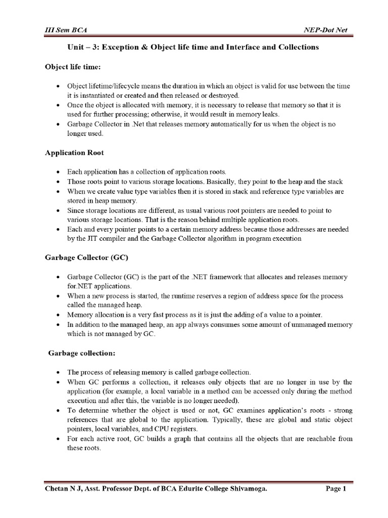 Dot Net - Unit 3 - I | PDF
