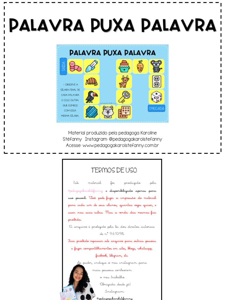Atividade: Palavra Puxa Palavra | PDF
