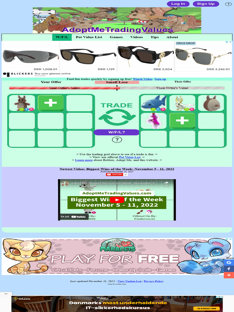 Roblox Adopt Me Trading Values Win Fair Lose WFL 3 PDF