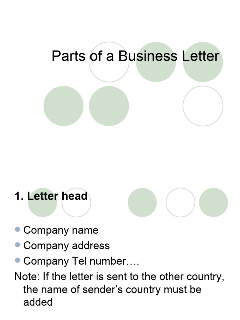 Parts of A Business Letter | PDF | Language Arts & Discipline