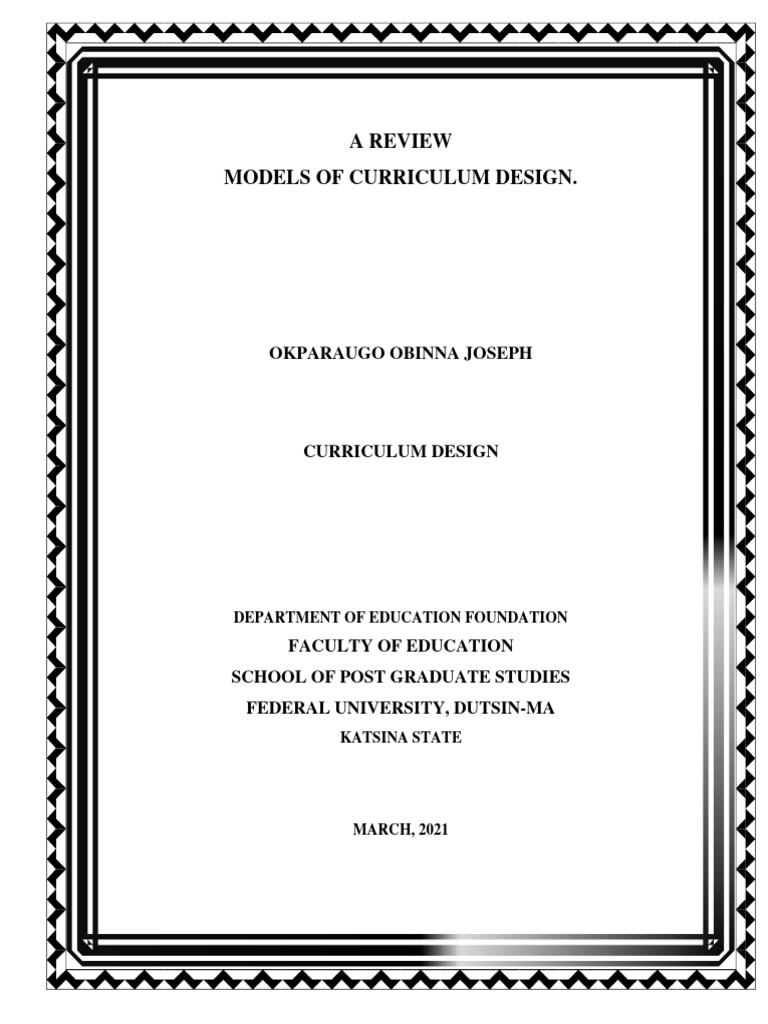 Curriculum Design Models Overview | PDF | Curriculum | Evaluation