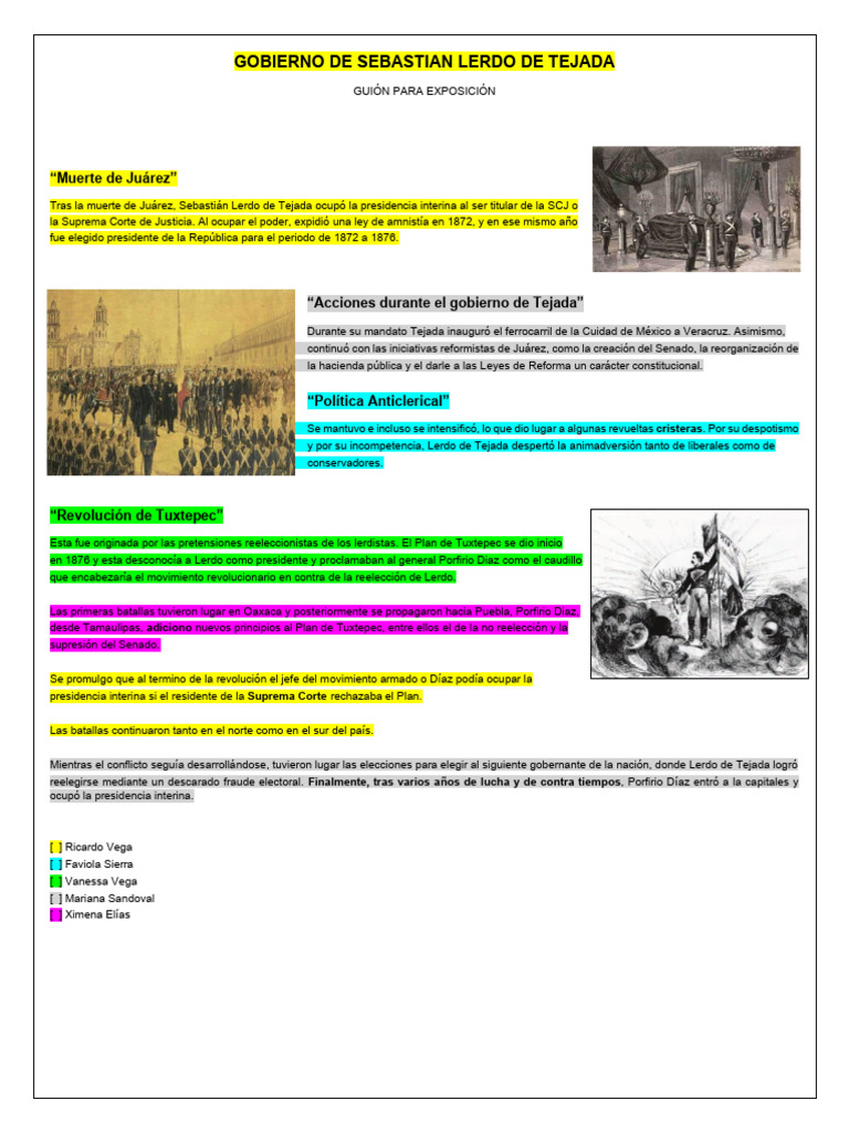Gobierno de Lerdo de Tejada (1872-1876) | PDF | México | Gobierno