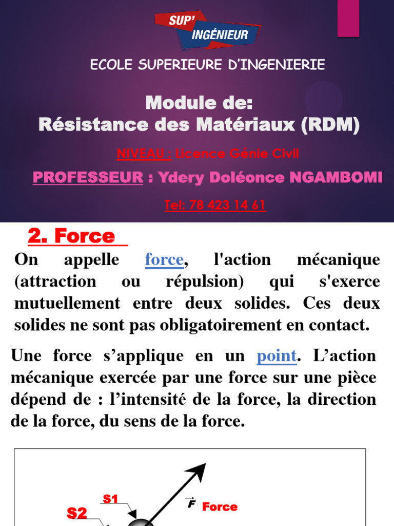 Forces et Équilibre en RDM | PDF | Moment d'une force | Levier (mécanique)