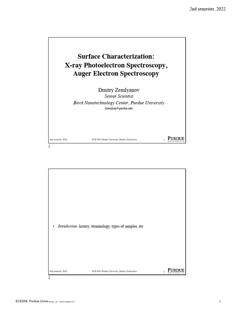 XPS and UPS Notes | PDF | X Ray Photoelectron Spectroscopy ...