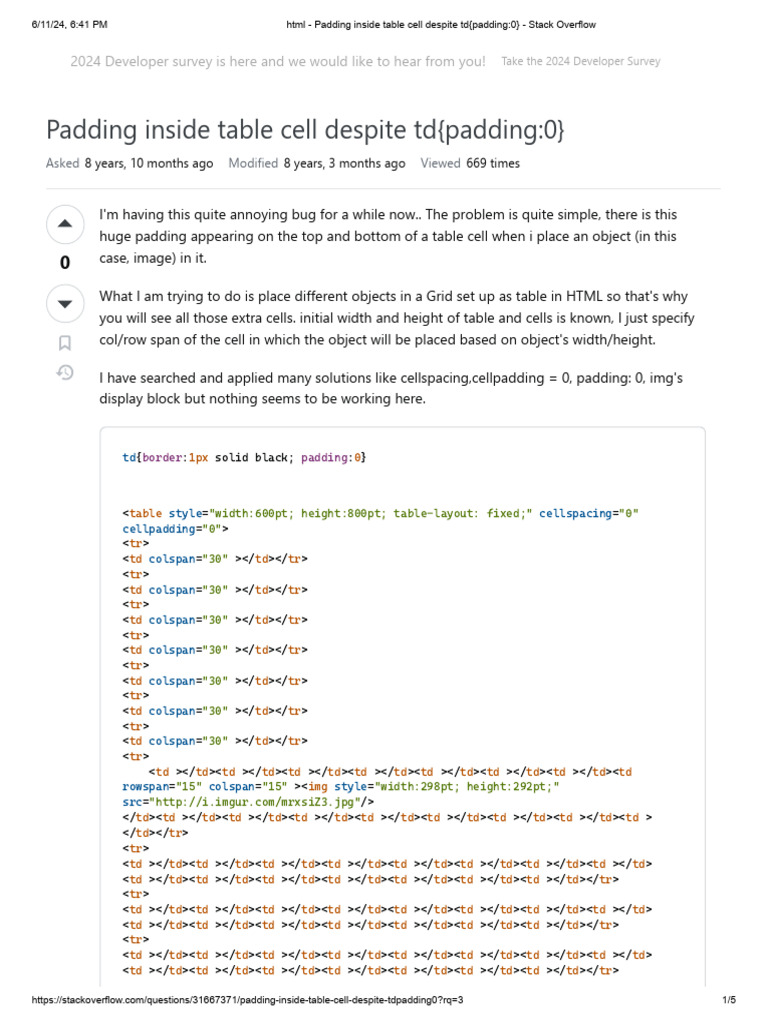 HTML - Padding Inside Table Cell Despite TD (Padding - 0) - Stack ...