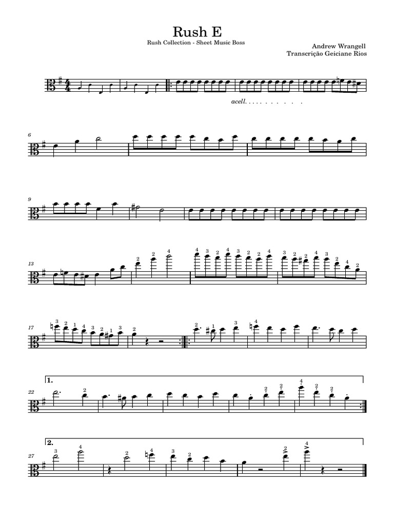 Rush E Sheet Music Collection | PDF