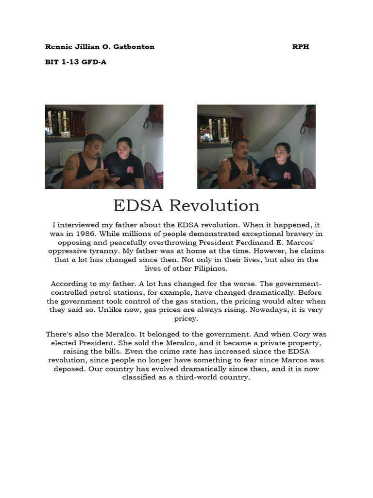 Reflections on the EDSA Revolution | PDF