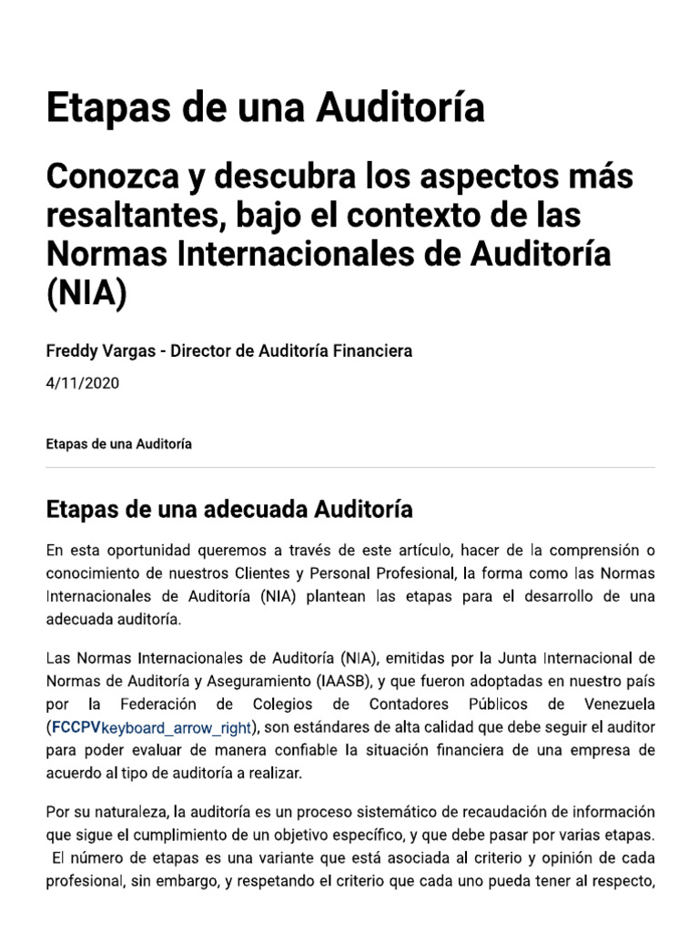 Etapas de Una Auditoria | PDF