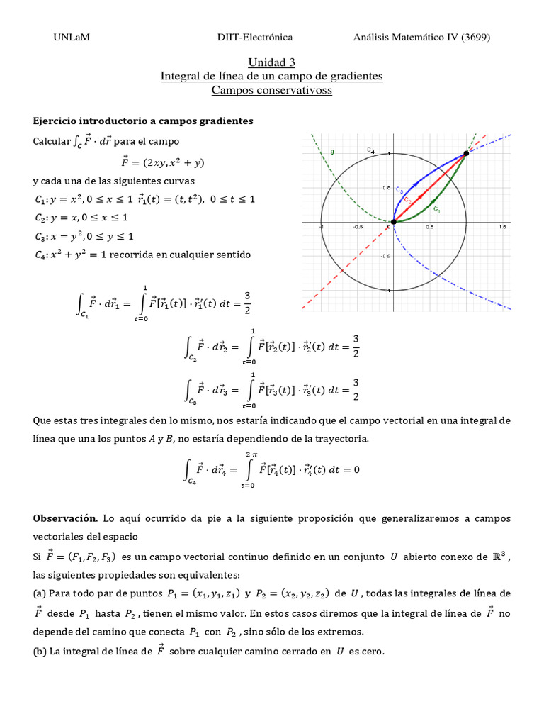 Integral de Linea Campo Gradiente Conservativo2 | PDF | Integral | Curva