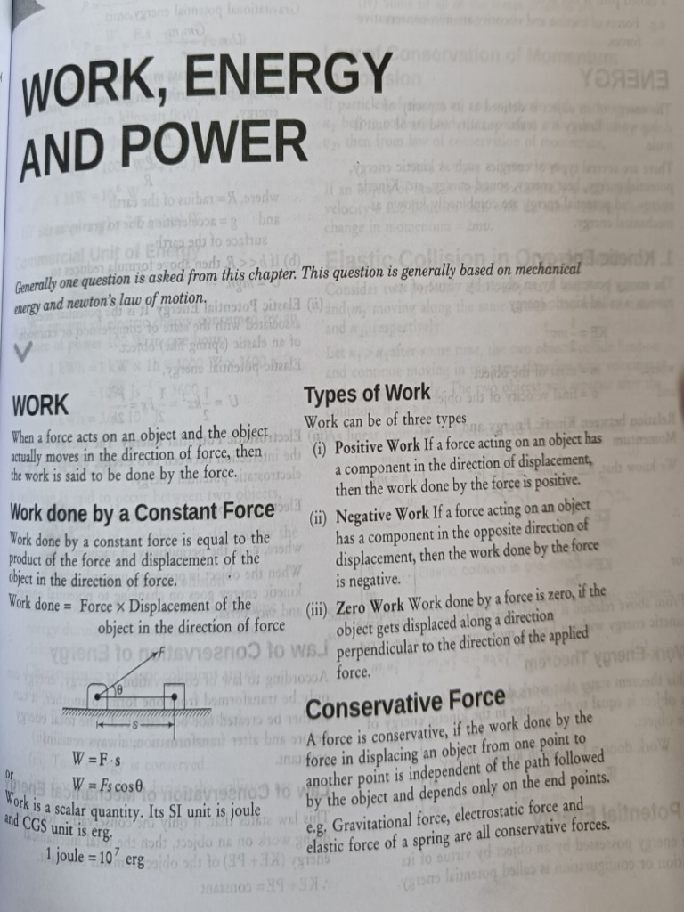 Work, Energy and Power Notes | PDF | Collision | Momentum