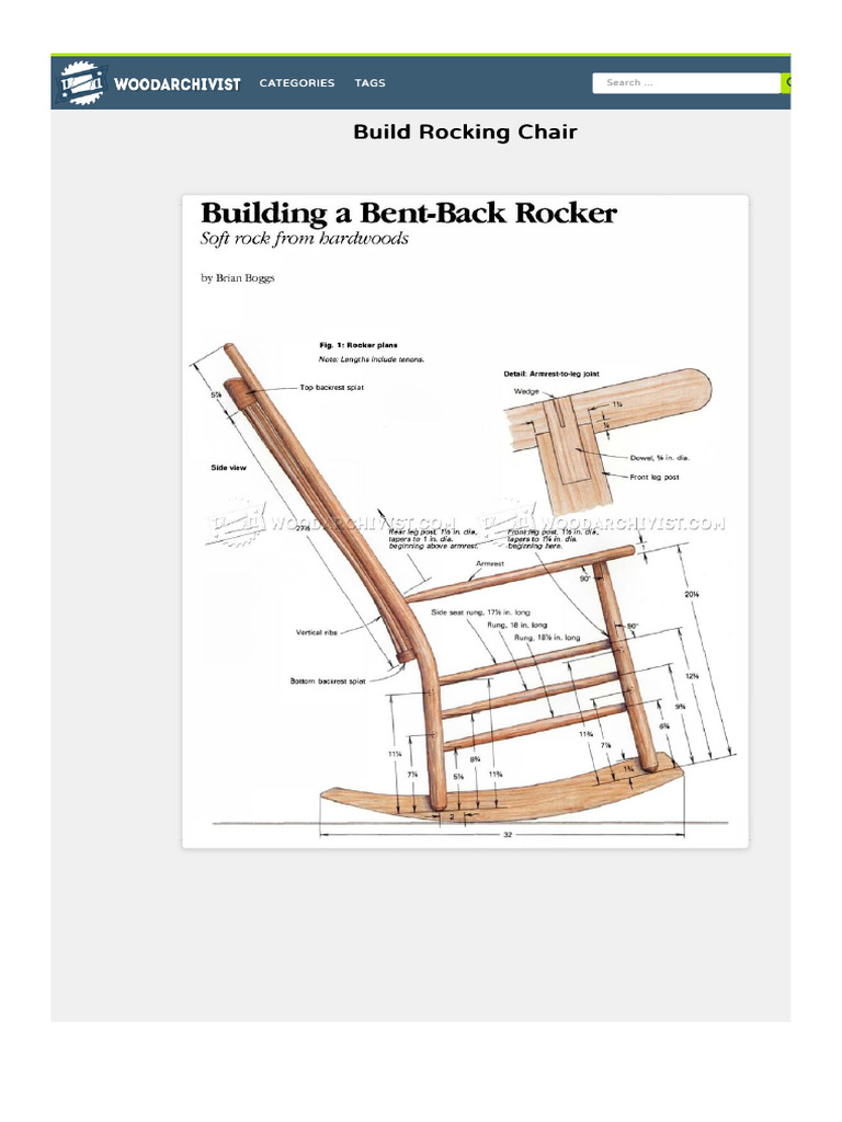 Build Rocking Chair - WoodArchivist | PDF | Woodworking | Manufactured ...