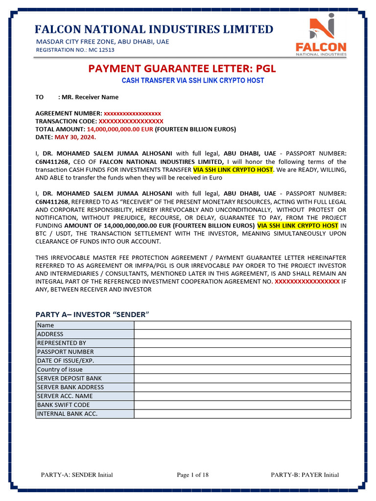 14B PGL-1 | PDF | Wire Transfer | United Arab Emirates