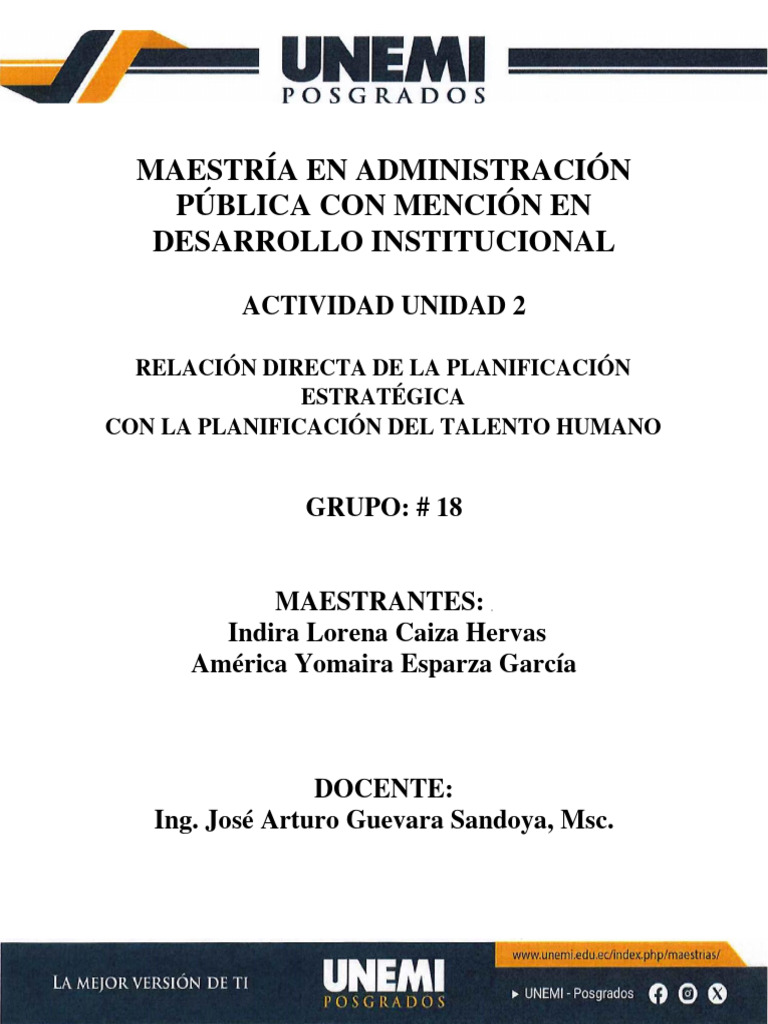 Talento Humano | PDF | Planificación estratégica | Planificación