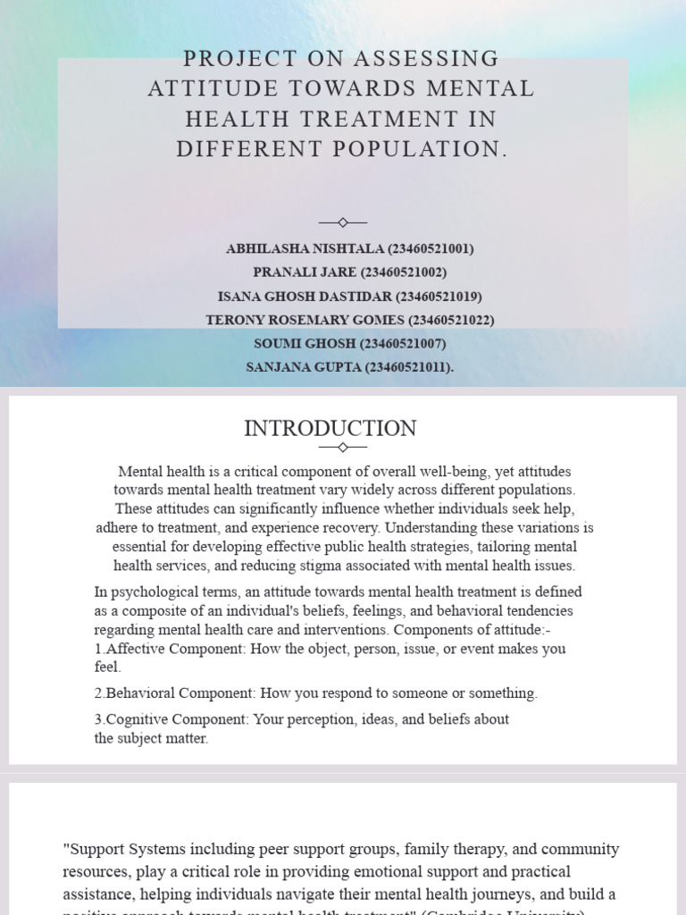Attitudes Toward Mental Health Treatment | PDF | Attitude (Psychology ...