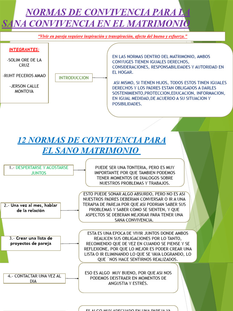 Normas De Convivencia Para La Sana Convivencia En Pdf