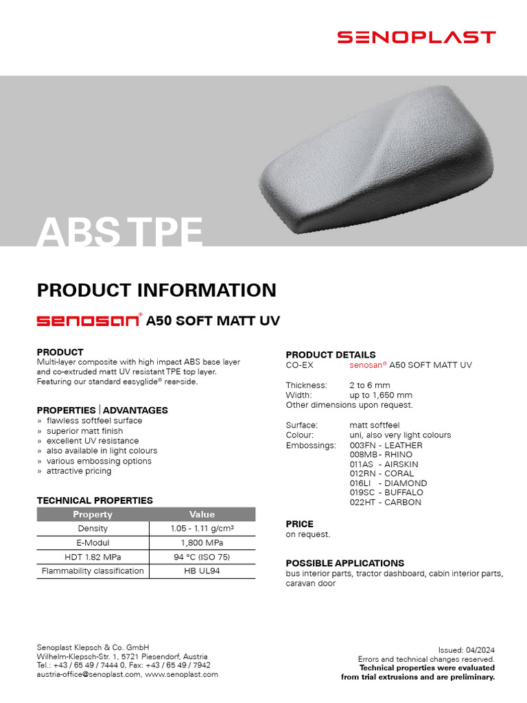 senosan+A50+SOFT+MATT+UV EN | PDF | Materials | Building Engineering